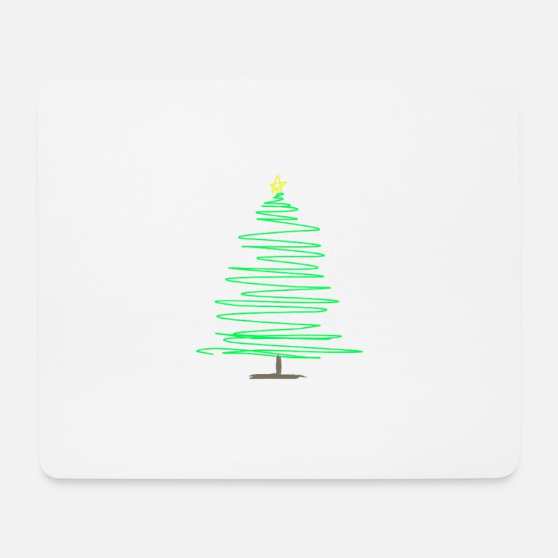 Grüner Spiraltannenbaum mit Stern - Mousepad (Querformat) - Weiß