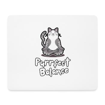 Purrfektes Gleichgewicht - Mousepad (Querformat) - Weiß - Vorne