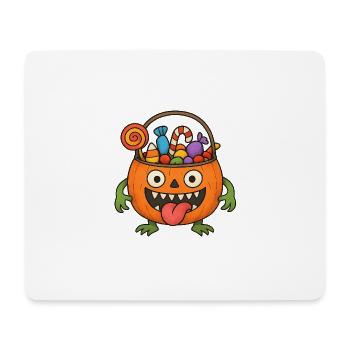 Halloween Suessigkeiten Eimer Monster - Mousepad (Querformat) - Weiß - Vorne