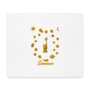 Goldene Katzensommer Kreis - Mousepad (Querformat) - Weiß - Vorne