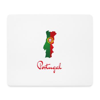 Silhouette de la carte de l’écusson du Portugal - Tapis de souris (format paysage) - blanc - Devant