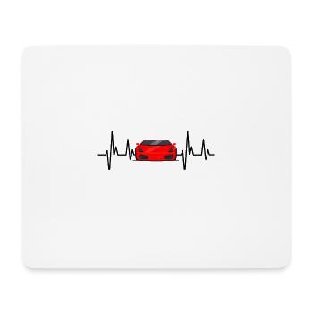 EKG - heartbeat car / car / sports car - Mouse Pad (horizontal) - white - Front