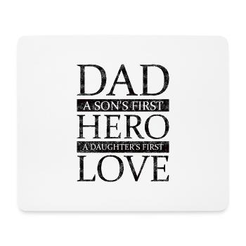 Papa hero love noir - Tapis de souris (format paysage) - blanc - Devant