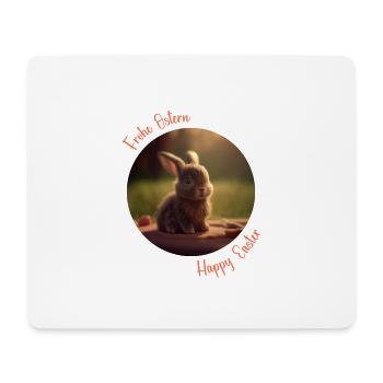 Frohe Ostern | Osterhäschen | Osterhase - Mousepad (Querformat) - Weiß - Vorne