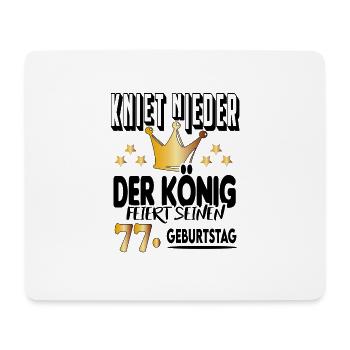 König Geburtstag 77 King Prinz Kniet nieder Krone - Mousepad (Querformat) - Weiß - Vorne