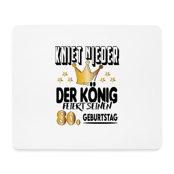 König Geburtstag 80 King Prinz Kniet nieder Krone - Mousepad (Querformat) - Weiß - Vorne