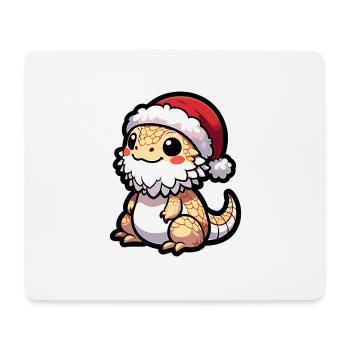 Cute Bearded Dragon Christmas - Mouse Pad (horizontal) - white - Front