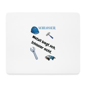Schlosser T-Shirt Lustiges Geschenk Metallbau-Fans - Mousepad (Querformat) - Weiß - Vorne