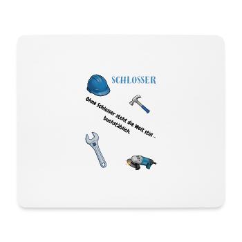Schlosser T-Shirt Lustiges Geschenk Metallbau-Fans - Mousepad (Querformat) - Weiß - Vorne
