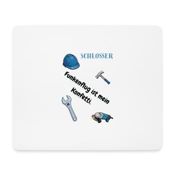 Schlosser T-Shirt Lustiges Geschenk Metallbau-Fans - Mousepad (Querformat) - Weiß - Vorne