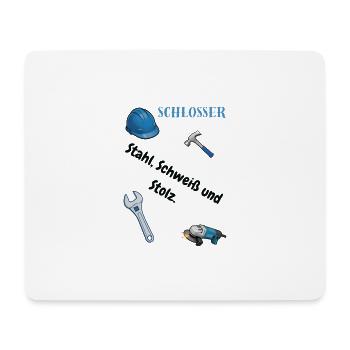 Schlosser T-Shirt Lustiges Geschenk Metallbau-Fans - Mousepad (Querformat) - Weiß - Vorne