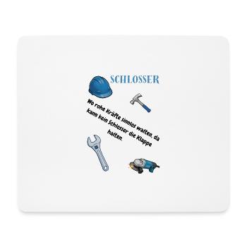 Schlosser T-Shirt Lustiges Geschenk Metallbau-Fans - Mousepad (Querformat) - Weiß - Vorne