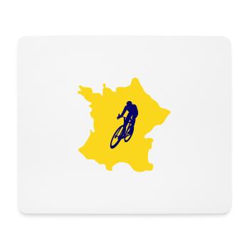Carte France avec conception vélo – cycliste - Tapis de souris (format paysage) - blanc - Devant