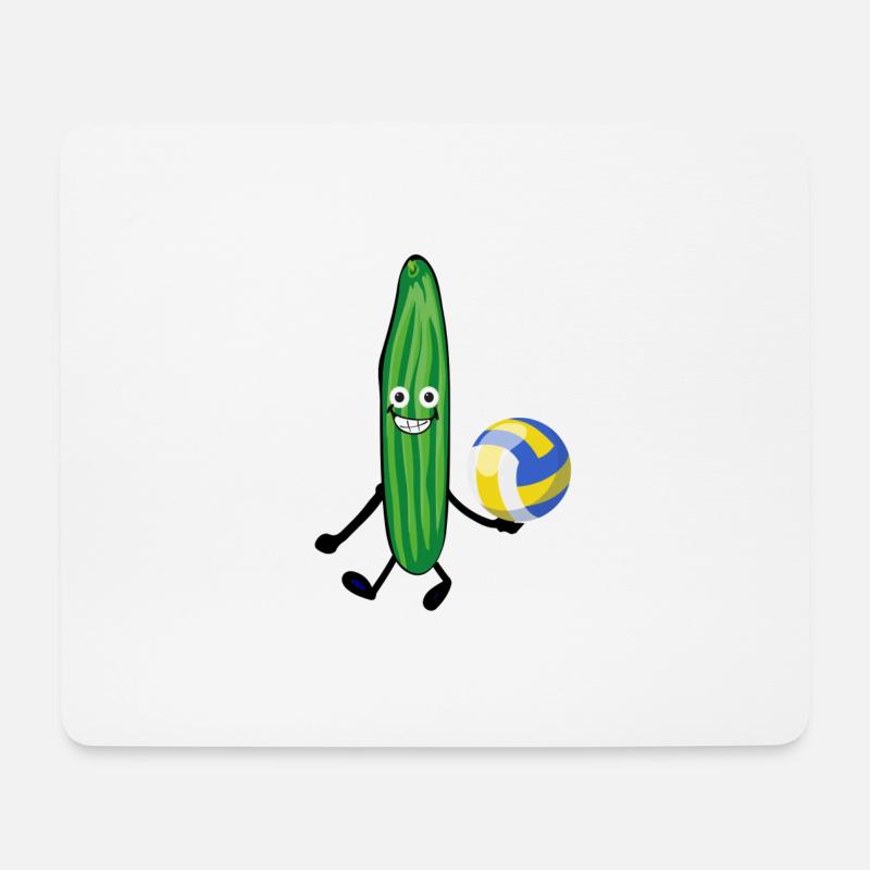 Volleyball,sportler,gurke,gurken,sportler - Mousepad (Querformat) - Weiß