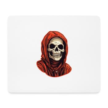 Totenkopf mit Hoodie - Mousepad (Querformat) - Weiß - Vorne