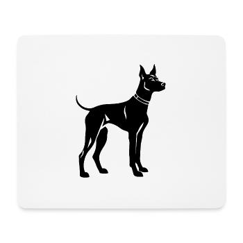 Chien Doberman - Tapis de souris (format paysage) - blanc - Devant
