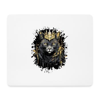 Symbole de chat Tête Portrait Couronne - Tapis de souris (format paysage) - blanc - Devant