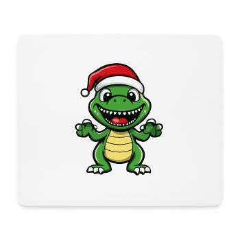 Dinosaure T-Rex Noël Noël - Tapis de souris (format paysage) - blanc - Devant
