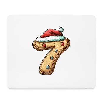 7 Numéro Noël - Tapis de souris (format paysage) - blanc - Devant