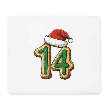 14 Zahl Weihnachten - Mousepad (Querformat) - Weiß - Vorne