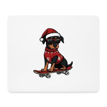 Dobermann Hund Weihnachten Lustig - Mousepad (Querformat) - Weiß - Vorne