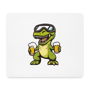 Dinosaurier T-Rex Ski Bier - Mousepad (Querformat) - Weiß - Vorne