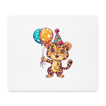 Bébé d’anniversaire léopard - Tapis de souris (format paysage) - blanc - Devant