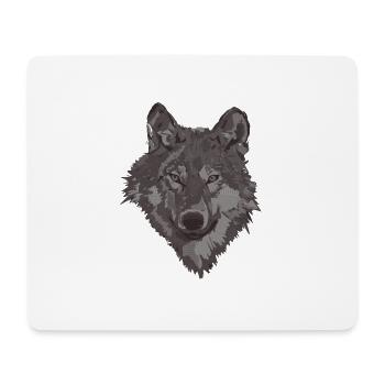 loup - Tapis de souris (format paysage) - blanc - Devant