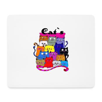 Katzen, Katze, Katzenbande, Mietze Katz, lustig - Mousepad (Querformat) - Weiß - Vorne