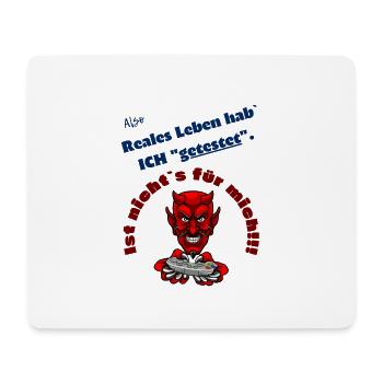 Reales Leben - Mousepad (Querformat) - Weiß - Vorne