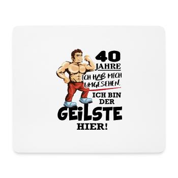 Geburtstag 40 Jahre Der Beste Geilste Chef KIng - Mousepad (Querformat) - Weiß - Vorne