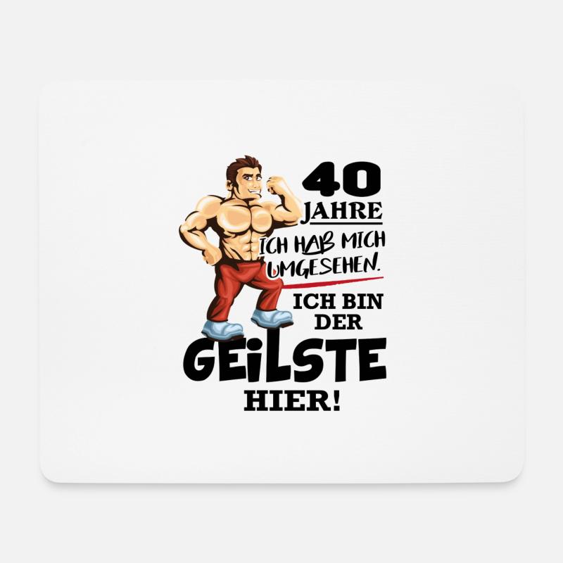 Geburtstag 40 Jahre Der Beste Geilste Chef KIng - Mousepad (Querformat) - Weiß