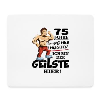 Geburtstag 75 Jahre Der Beste Geilste Chef KIng - Mousepad (Querformat) - Weiß - Vorne