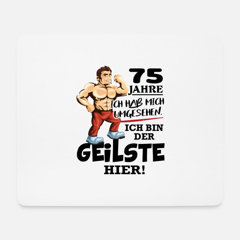 Geburtstag 75 Jahre Der Beste Geilste Chef KIng - Mousepad (Querformat) - Weiß