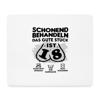 Geburtstag 18 Schonend behandeln Das Stück ist 18 - Mousepad (Querformat) - Weiß - Vorne