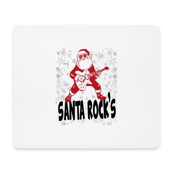 Weihnachten Christmas Santa Rocks Music Musik - Mousepad (Querformat) - Weiß - Vorne