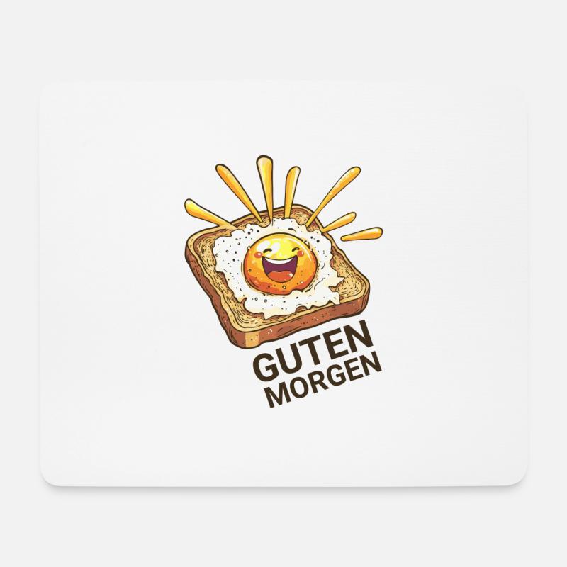 Guten Morgen T-Shirt - Mousepad (Querformat) - Weiß