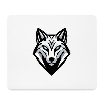 Logo tête de loup, symbole, emblème, tatouage - Tapis de souris (format paysage) - blanc - Devant