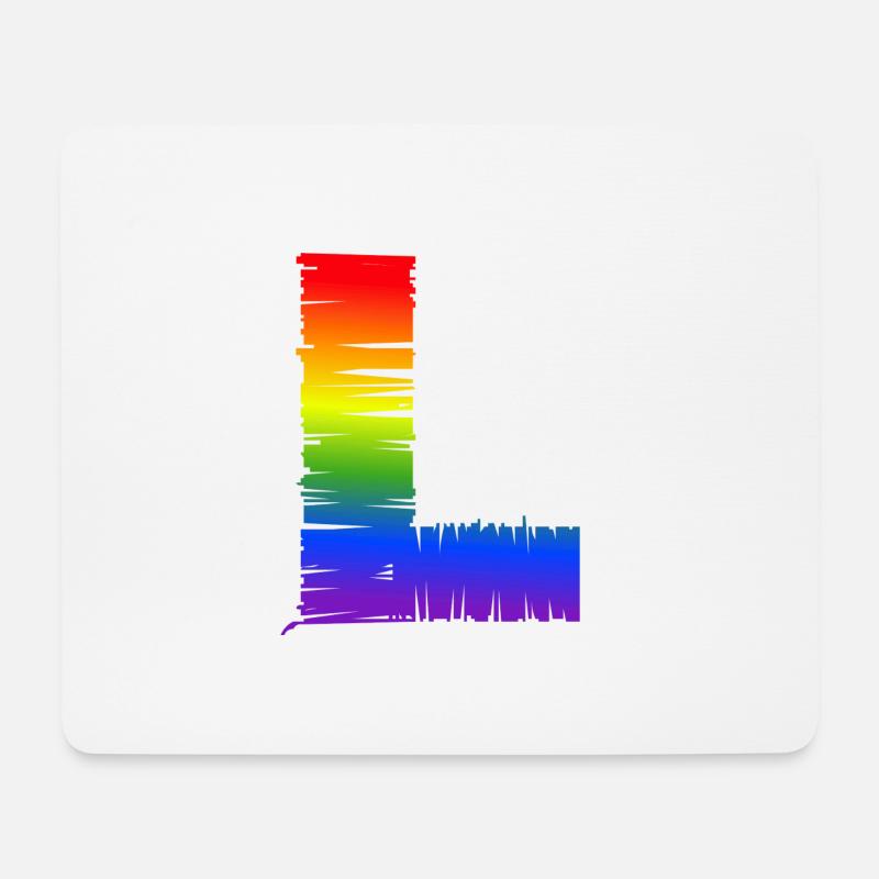 Regenbogen-L - Mousepad (Querformat) - Weiß