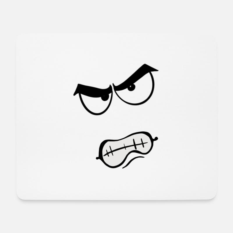 Wütende Toon Gesicht - Mousepad (Querformat) - Weiß