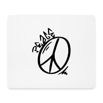 Peace Zeichen Zeichnung Frieden Skizze schwarz - Mousepad (Querformat) - Weiß - Vorne
