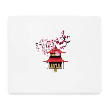Japanische Kirschblüte - Mousepad (Querformat) - Weiß - Vorne