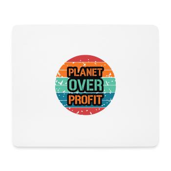 Planet over Profit - Mousepad (Querformat) - Weiß - Vorne