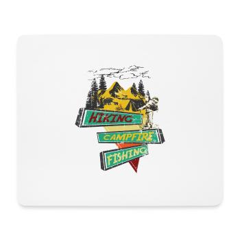Hiking Campfire Fishing - Mousepad (Querformat) - Weiß - Vorne