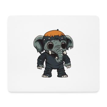 Mammut Halloween Lustig Zombie - Mousepad (Querformat) - Weiß - Vorne