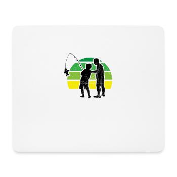 Angler Team Vater und Sohn Angeln Angel Fischen - Mousepad (Querformat) - Weiß - Vorne