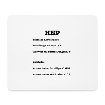 Heilerziehungspfleger HEP Antworten Preisliste - Mousepad (Querformat) - Weiß - Vorne