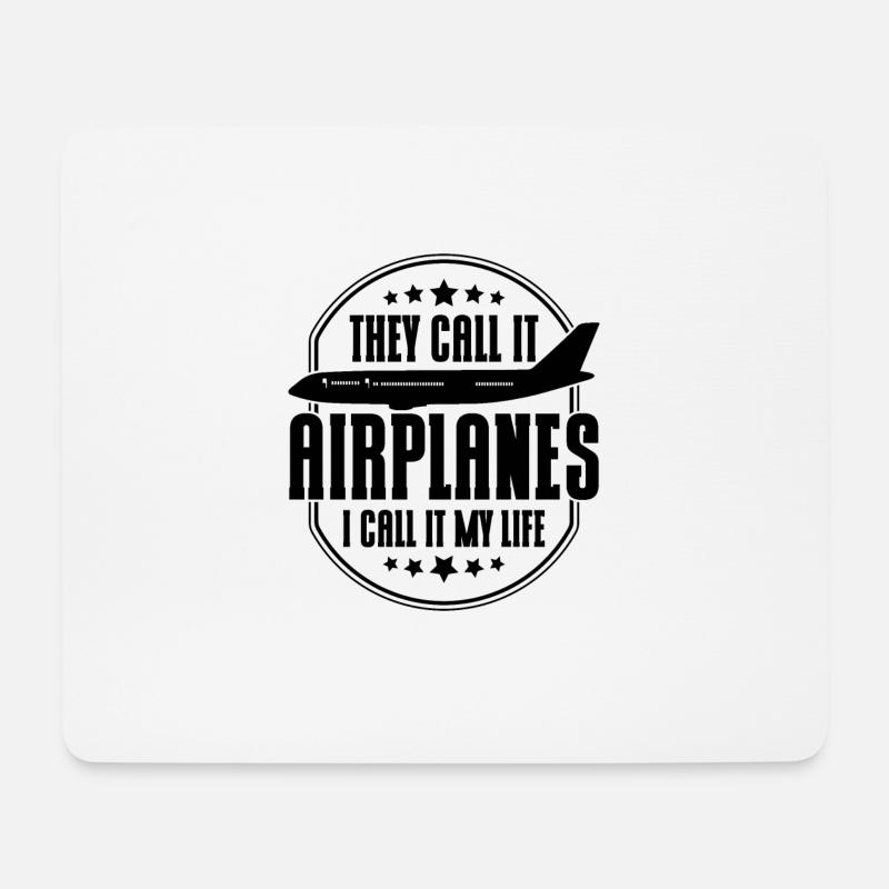 Flugzeug Pilot Flugzeuge Flugzeug Landung Geschenk - Mousepad (Querformat) - Weiß