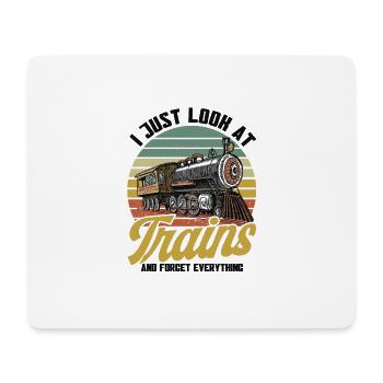 Model Railway Train Locomotives Gift - Mouse Pad (horizontal) - white - Front