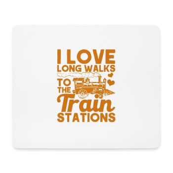 Model Railway Train Locomotives Gift - Mouse Pad (horizontal) - white - Front